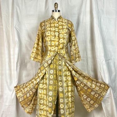 Vintage 1950s Two Piece Set Loung Wear Tiki Outfit for the Hostess with the Mostest Medium Large 