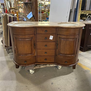 NEW SilkRoad 'Fratello' Double Bathroom Vanity with Travertine Countertop