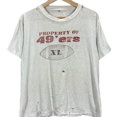 Vintage 70's San Francisco 49ers Super Distressed T-Shirt Large