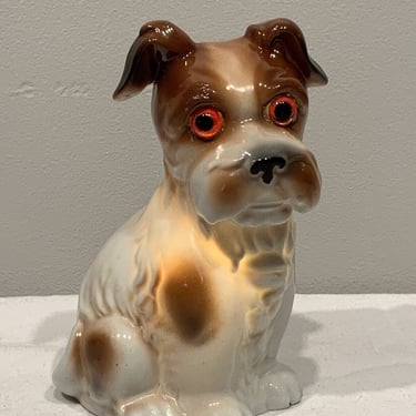 Vintage Terrier Dog Perfume Lamp Night Light, rewired night light lamp, working dog lamp made in japan, dog lover decor, retro lamps 