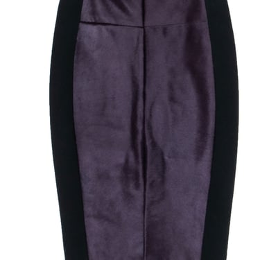 TED BAKER - Black & Purple Calf Hair Pencil Skirt Sz 8