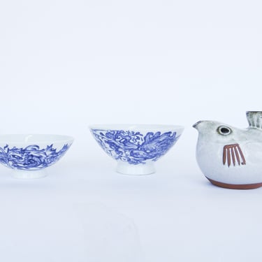 Porcelain Ceramic Ramen Bowls and Pufferfish Ceramic Pitcher (Sold Individually) 