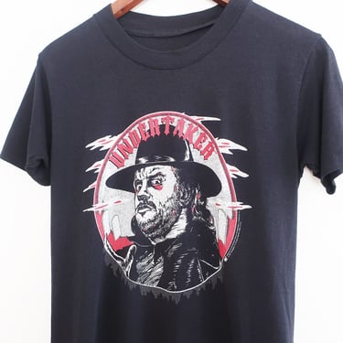 vintage wrestling shirt / Undertaker shirt / 1990s black thin WF Undertaker wrestling t shirt Small 