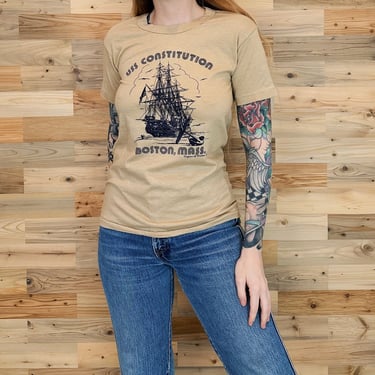 70's Vintage USS Constitution Boston Massachusetts T Shirt 
