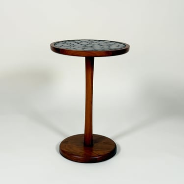 Gordon & Jane Martz White Glazed Coin Tile Mosaic Side Table
