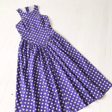 1990s Purple Printed Dress 