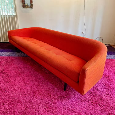 Pearsall Cloud Sofa All Original Orange Vintage 1960s Mid-century 