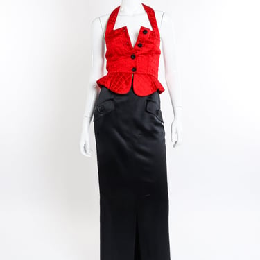 Peplum Vest and Maxi Skirt Set