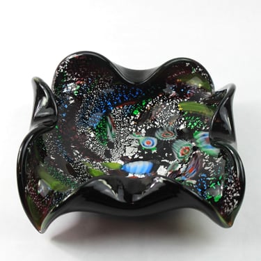 Dino Martens Murano Italy Tutti Frutti Amethyst Art Glass Bowl MCM 