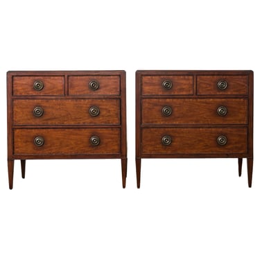 Pair of Country Italian Style Mahogany Commodes or Chests