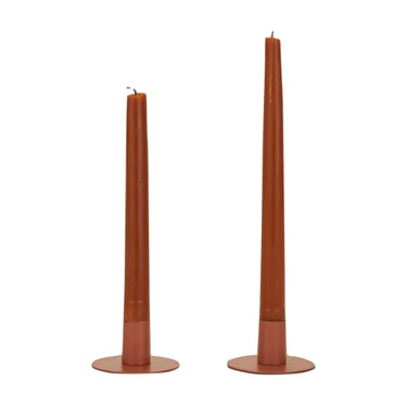 Essential Metal Candle Holders in Terracotta (Set of 2)