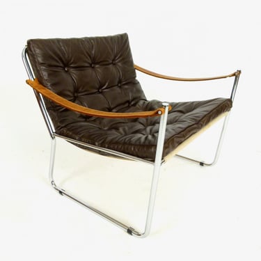 Chrome & Leather Lounge Chair