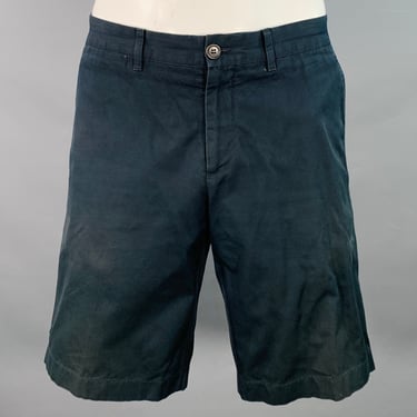 PRADA Size 36 Black Cotton Flat Front Zip Fly Shorts