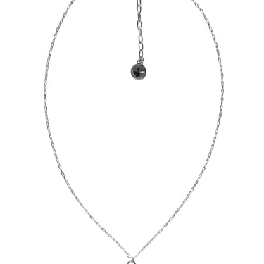 Marc Jacobs - Silver & Black Iconic Logo Pendant Necklace