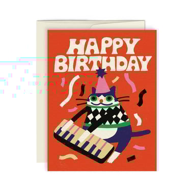 Jazzy Cat Birthday Card