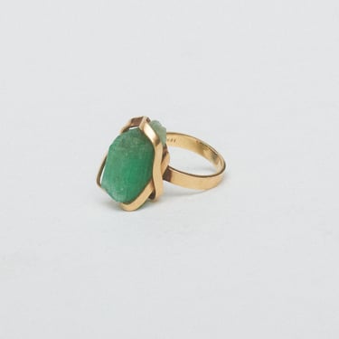 Raw Emerald in 18k Gold Ring
