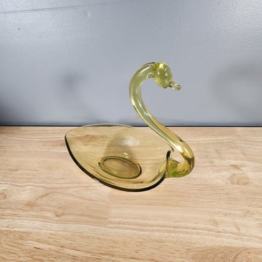 Vintage Blown Glass Swan 