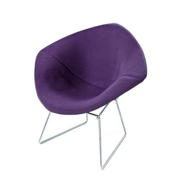 Restored AUTHENTIC Harry Bertoia for Knoll Diamond Chairs New Purple Fabric 