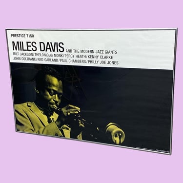 Vintage Mile Davis Poster 1990s Retro Size 37x25 Contemporary + Prestige 7150 + Jazz Music + Musician + Framed + Home and Wall Decor 