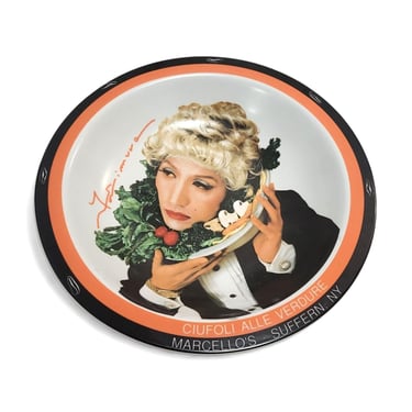 1998 Vintage Yasumasa Morimura Art Pottery Bowl, Ciufoli Alle Verdure, Buon Ricordo America, Marcello's Suffern NY, Made in Italy 