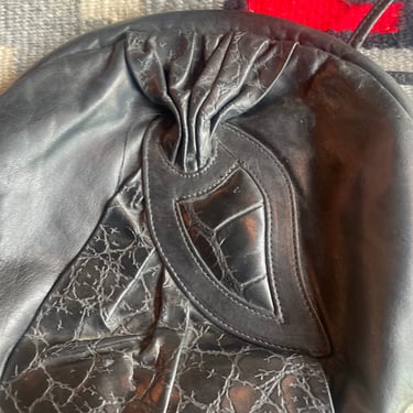 Black Leather Patchwork Purse