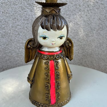 Vintage 60s kitsch paper mache girl candleholder by Dickerson Made in Japan 