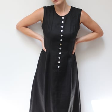 Vintage Onyx Linen Dress