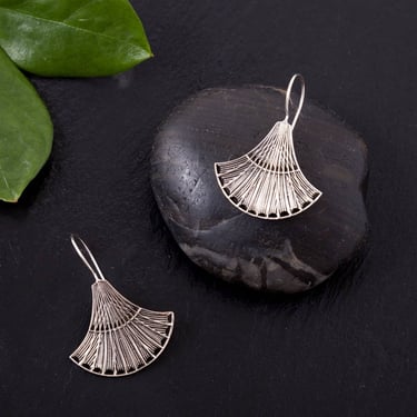 Silver Art Deco Peacock Earrings