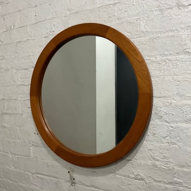 Danish Modern Teak Round Mirror