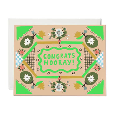 Red Cap Cards - Congrats Hooray greeting card