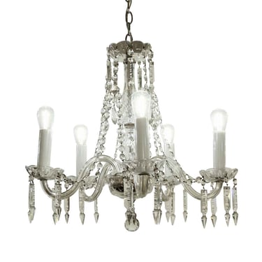 Antique Traditional 5 Arm Crystal Chandelier