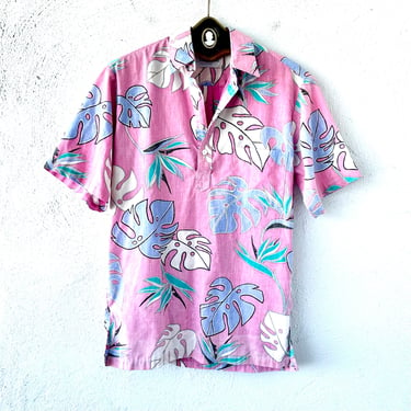 Vintage 70s 80s Hawaii Aloha Collared Hawaiian Shirt Tropical Top 