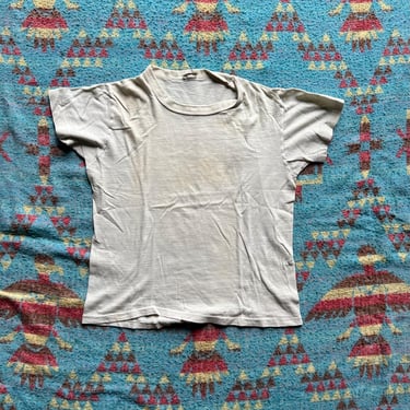 Vintage 1950s Hanes Blank White Tee 