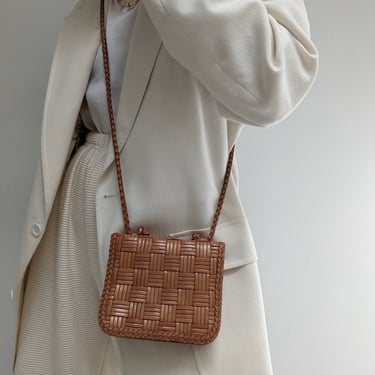 Beautiful Vintage Petite Woven Leather Bag