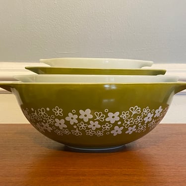 Vintage Spring Blossom Pyrex Cinderella Mixing Bowl Set of 4 -  #441 #442 #443 #444 