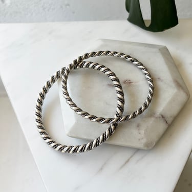 80s Sterling Twisted Bangles