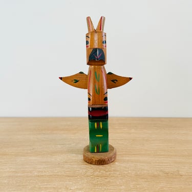 Vintage Native American Pacific Northwest 8" Totem Pole Souvenir 