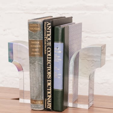 Pair of Lucite Half Arc Bookends