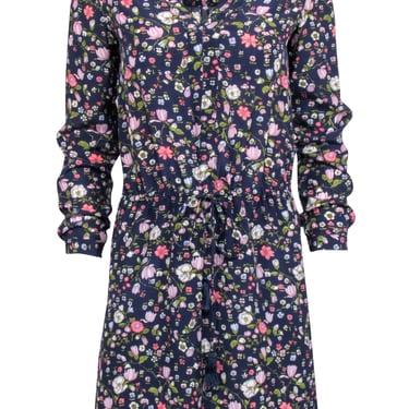 Rebecca Taylor - Navy & Multicolor Floral Print Dress Sz 00