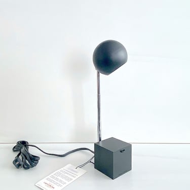 Vintage Matte Black Lightolier Lytegem Telescoping Orb Table Lamp Michael Lax Design 