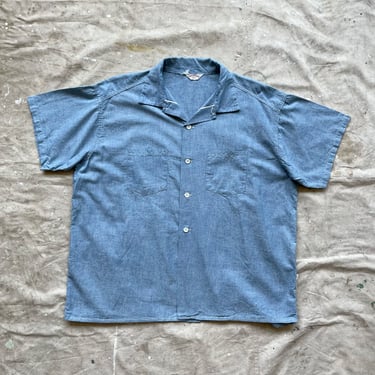 Size XL Vintage 1950s Uncle Sam Short Sleeve Selvedge Chambray Workwear Work Shirt 2214 