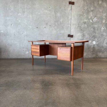 Danish Modern Teak Desk By Lovig With Key