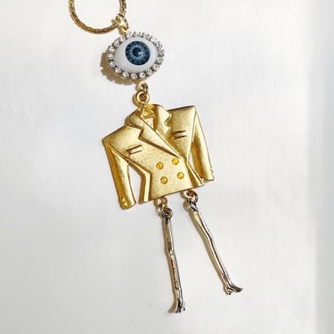 Surrealist blazer body necklace 
