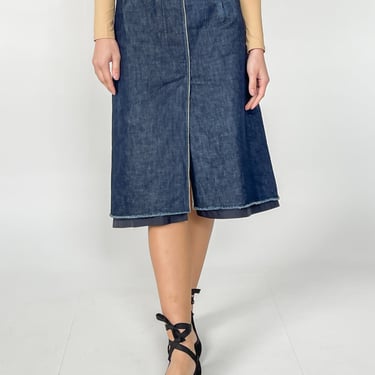 Denim Selvedge Prada Midi Skirt (M)