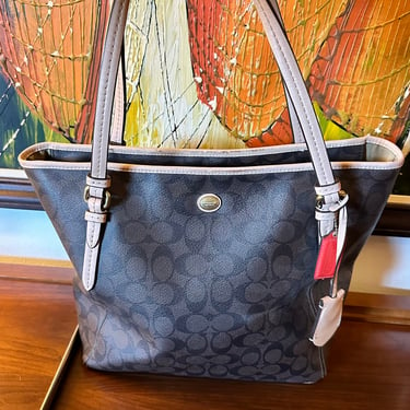 Coach Signature Peyton Tote Brown & Black 