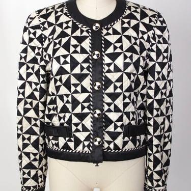 Escada Silk Quilted Op-Art Jacket