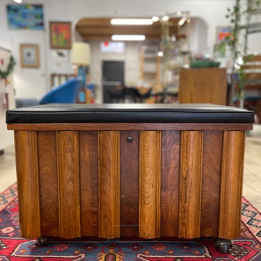 Mid Century Walnut/Cedar Record Cabinet/Bench by Lane Furniture