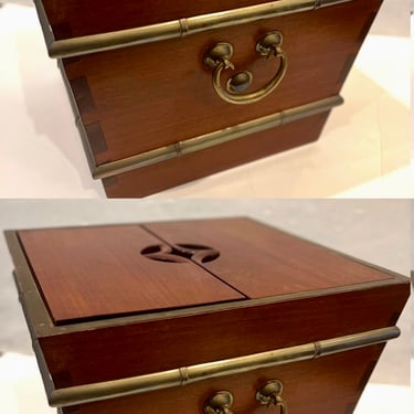 Pair of Chinese Solid Mahogany & Brass Large Ice Chest Box by George Zee