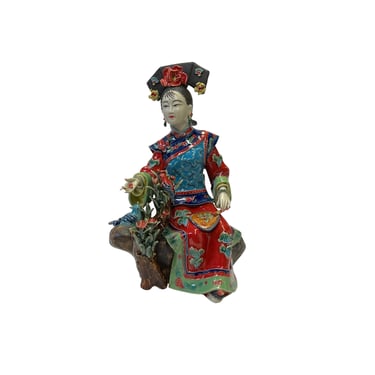 Chinese Oriental Porcelain Qing Style Dressing Hat Lady Figure ws3090E 