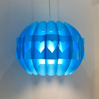 Charming Danish Origami Globe Swag Pendant Light in Sky Blue